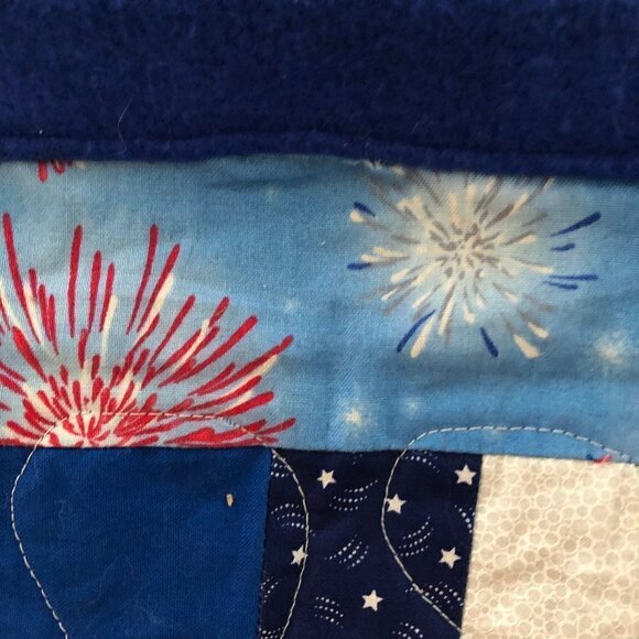 4th of July USA Quilt Homemade 54"x43" #715-7 - Picture 8 of 8